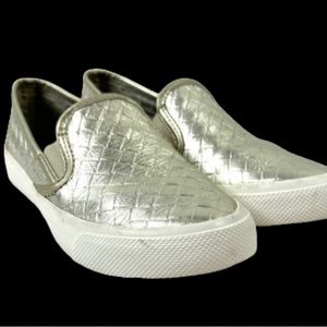 Sperry Seaside Gold Metallic Weave Slip-On Shoes